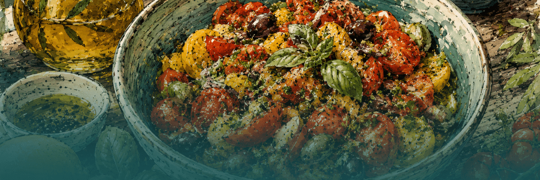 Kochkurs Mittelmeer Mel John Sussmann Pasta Tomate Olive Preetz Kochen Teamevent header